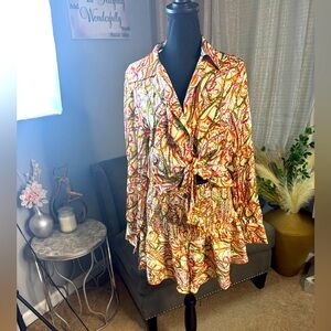 Two Piece Zara Top and Shorts Set. Colorful. NWT.